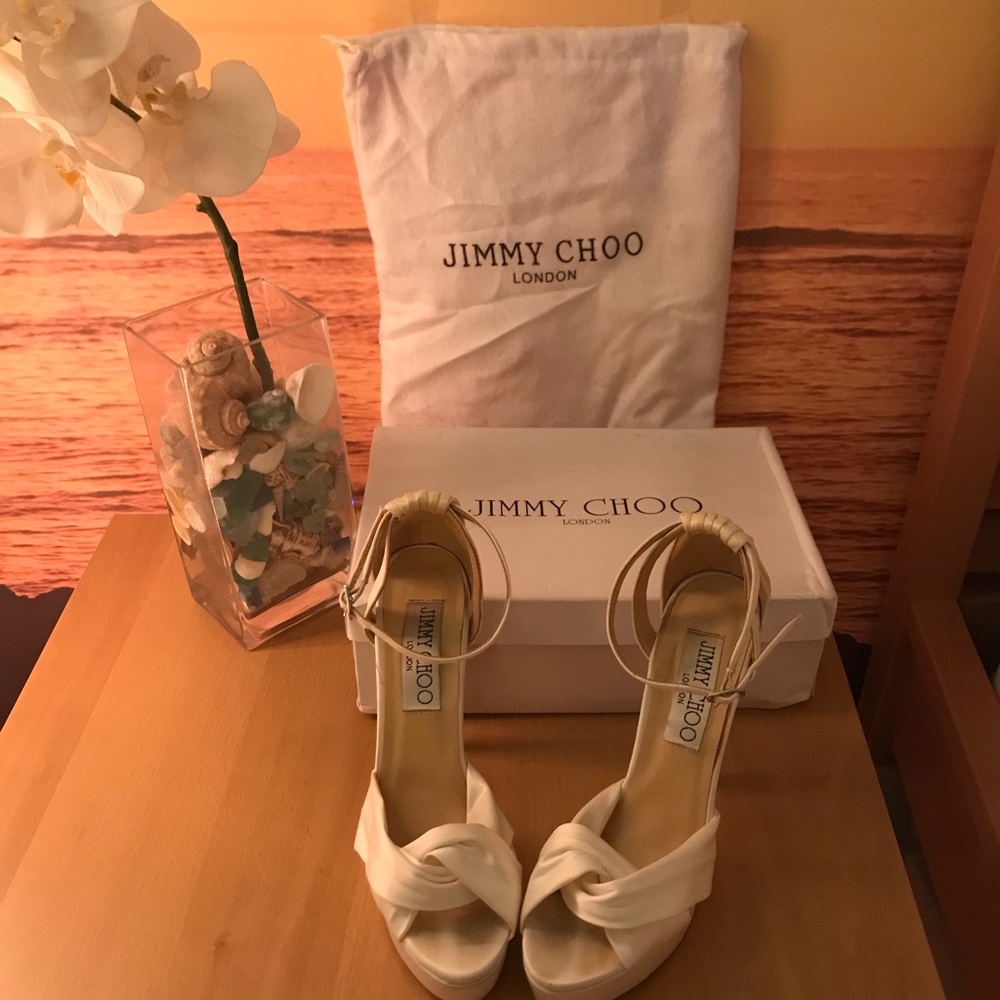 Jimmy Choo White Wedding Heels👰🏻